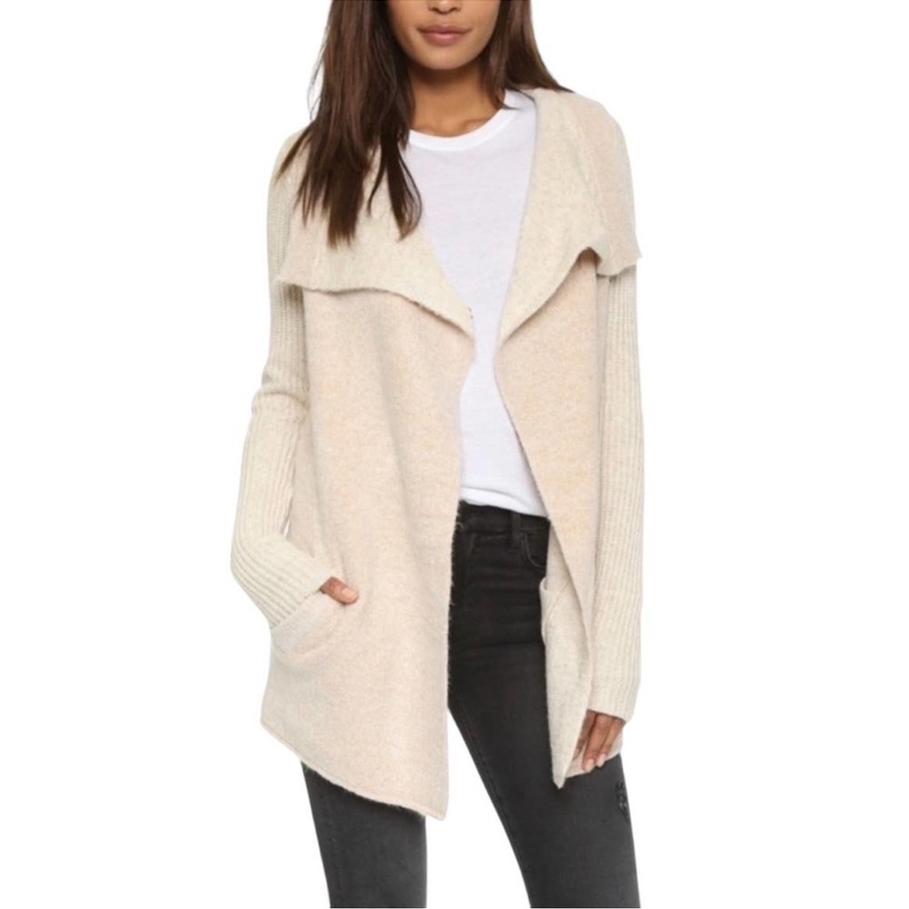 LA FEE VERTE ANTROPOLOGIE Cream Open Front Cardigan